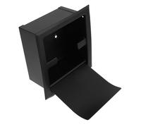 Yardenfun Stainless Steel Toilet Paper Holder Embedded Wall Mounted Tissue Rack Black Roll Paper Box for Bathroom and Hotel Use