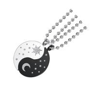 Yardenfun Sun Moon Couple Stitching Pendant Necklace Lightweight Skin-friendly Titanium Steel Jewelry for Friends and Lovers Birthday Accessories