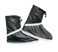 Yardenfun Thickened PVC Rainproof Shoe Covers Non-Slip Overshoes Shoe Protector with Wear-Resistant Sole for Adults Convenient Strap Closure Easy to Clean S Black