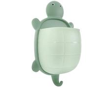 Yardenfun Toothbrush Holder Wall Mounted Non-punching Turtle Design Bathroom Storage Rack Organizer for Toothbrushes and Toothpaste Stable Installation for Homes Hotels Kitchens Washrooms