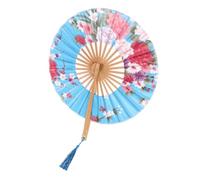 Yardenfun Traditional Round Handheld Fan Portable Foldable Dancing Prop for Summer Travel DIY Art Accessory Lightweight Design for Performances and Photography