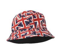 Yardenfun Union Jack Bucket Hat British Flag Cap Sun Blocking Women's Summer Hat Unique Design for Outdoor Activities Red