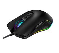 Yardenfun Usb Gaming Mouse Wired Optical 7 Keys Rgb Backlight Professional Computer Mouse for Pc Laptop Gamer Lighted Logo Black Matte Finish Random Color