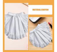 Yardenfun Victorian Dickey False Collar Removable Chiffon Ruffled Faux Shirt Collar for Women Lightweight European Vintage Renaissance Suit Accessory for Blouses Dresses Formal Casual Wear