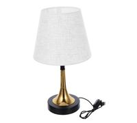 Yardenfun Vintage American Style LED Desk Lamp with Fabric Shade Warm Eye Caring Glow Compact Bedside Table Lamp for Bedroom Study Living Room USB Button Control Warm Light