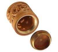 Yardenfun Vintage Carved Sandalwood Aroma Pendant Keychain 1pcs Hanging Diffuser Charm Multi-Function Wood Bottle for Home Decor and Car Freshening
