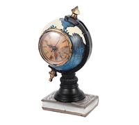 Yardenfun Vintage European Style Globe Clock Ornament Decorative Desktop Home and Cafe Decor Creative Retro Design for Living Office Bedroom Unique