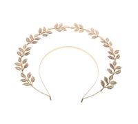 Yardenfun Vintage Pearl Goddess Crown Headband Bridal Tiara with Leaf Design Comfortable Stable Fit Wedding Headpiece for Bridesmaids Festival Prom Hair Accessory