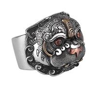 Yardenfun Vintage Pi Yao Wealth Ring for Women Unique Feng Shui Amulet Jewelry Punk Style Accessory Protective Charm for Luck and Health Chic Daily Wear