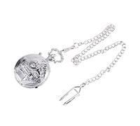 Yardenfun Vintage Pocket Watch Mechanical Silver Locomotive Shape for Train Enthusiasts