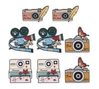 Yardenfun Vintage Retro Camera Brooch Pins Set 8Pcs - Creative Photography Lapel Pins for Wedding Bouquet, Photographer Accessories, Arts and Craft Supplies, Old Fashion Camera Decor for