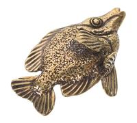 Yardenfun Vintage Solid Brass Fish Ornament Small Desktop Feng Shui Wealth Statue for Home Office Décor Miniature Metal Sculpture Paperweight for Zen Gardens and Aquarium Accents