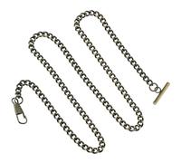 Yardenfun Vintage T-bar Buckle Metal Watch Chain 65cm Pocket Watch Chain for Men and Women Key and Belt Clip for Jeans and Suit Vest Decoration (Bronze)