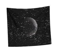 Yardenfun Wall Hanging Tapestry Wall Decor Plush Cosmo Moon Pattern Black Large Size (145x125cm) Bedroom Living Room Dorm Accessory