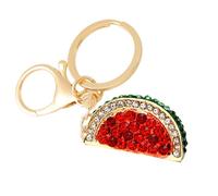 Yardenfun Watermelon Keychain with Sparkling Rhinestones Cute Mini Fruit Bag Pendant for Keys Durable Decoration Accessory for Women and Girls