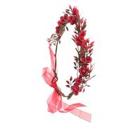 Yardenfun Wedding Red Berry Floral Artificial Headband for Brides Bridesmaids Vintage Wreath for Christmas Travel Photography Natural-looking Red Berries Hair Accessories