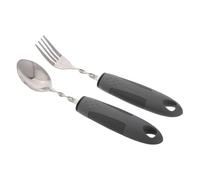 Yardenfun Weighted Tremor Stainless Steel Fork and Spoon Set for Elderly Bendable Adaptive Utensils for Disabled Hands Durable Cutlery for Independent Eating at Home and Nursing Care