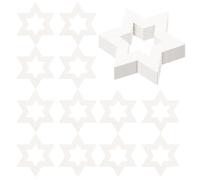 Yardenfun Wood Slices Wooden Discs Unfinished 100pcs White for DIY Crafts Hexagram with Fine Workmanship, Creative Hexagon Shape Wood Chips for Teens Writing and Decoration