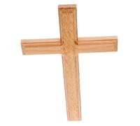 Yardenfun Wooden Cross Pendant Natural Finish Religious Catholic Wall Decoration with Smooth Edges for Home Tabletop and Church Wall Display