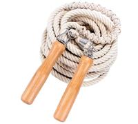 Yardenfun Wooden Handle Skipping Rope for Exercise with Ergonomic Linen Handles, round Design, Suitable for 5-7 Persons, for Group Fitness and Physical Education Warm-up