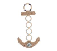 Yardenfun Wooden Nautical Anchor Wall Decor with Life Ring Hanging Mediterranean Coastal Christmas Ornament for Beach Wall Art and Door Decoration Solid Wood Sculpture for Holiday Coastal