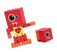 Yardenfun Wooden Robot Block Educational Creative Puzzle for Smooth Wooden Material Enhances Hand Eye Coordination and Social Skills Fun Game for Boys