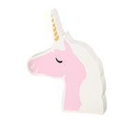 Yardenfun Wooden Unicorn Head Ornament Pink Decorative Craft for Home Living Bedroom Photo Prop Cute Kawaii Desk Accessories Shelf Decor