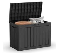 Yardgrace 45 Gallon Waterproof Deck Box, Lockable Resin Storage Box for Patio Furniture Cushions, Garden Tools & Outdoor Delivery - Black, Easy Assembly, Multipurpose Patio Seat Bench
