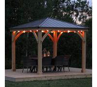 Yardistry Direct UK 12Ft X 12Ft (3.7 X 3.7M) Cedar Gazebo With Aluminium Roof & Pvc Guttering