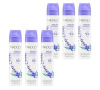 Yardley London English Lavender Body Spray, Floral Body Spray for Women with Notes of Geranuim and Jasmine, Lavender Body Mist for Women 6 x 75ml