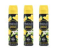 Yardley London Freesia and Bergamot Body Spray, Floral Body Spray for Women with Notes of Bergamot and Lemon, Freesia Body Mist for Women 3 x 75ml