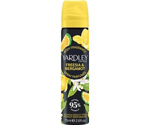 Yardley London Freesia and Bergamot Body Spray, Floral Body Spray for Women with Notes of Bergamot and Lemon, Freesia Body Mist for Women 75ml