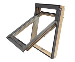 YARDLITE MOE Fire Escape Roof Window, FSC Certified Pine Wood. Vented Top Third Hanging-Pivot Loft, Attic Skylight. Bundle with Slate, Tile Or Universal Flashing - M4A(78 x 98cm)+ Slate Tile Flashing