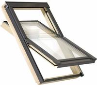 YARDLITE DPX Pine Wood Frame Roof Window, FSC Certified, Centre-Pivot Loft Attic Skylight. Bundle with Plain, Slate, Tile or Universal Flashing - S6A (114 x 118 cm) + Tile Flashing