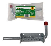 YARDMAN 240mm Spring Loaded Bolt - 1-PCE Bright Zinc Plated Gate Trailer Drop Shoot Lock Latch - Heavy Duty
