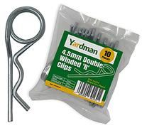 YARDMAN R Clips 10-pcs 4.5mm - Double Winded - Bright Zinc Plated - Locking Hitch Pin - R Shape Coil Cotter Pin - R Split Retaining Hair Pin Clips for Tractors, Trailers, Auto Mechanics
