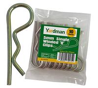 YARDMAN R Clips 10-pcs 5mm x 102mm - Single Winded - Yellow Zinc Plated - Locking Hitch Pin - R Shape Cotter Pin - R Split Retaining Hair Pin Clips for Tractors, Trailers, Auto Mechanics