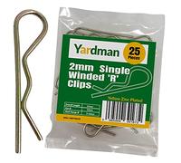 YARDMAN R Clips 25-pcs 2mm x 57mm - Single Winded - Yellow Zinc Plated - Locking Hitch Pin - R Shape Cotter Pin - R Split Retaining Hair Pin Clips for Tractors, Trailers, Auto Mechanics