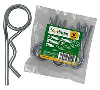 YARDMAN R Clips 6-pcs 5.6mm - Double Winded - Bright Zinc Plated - Locking Hitch Pin - R Shape Coil Cotter Pin - R Split Retaining Hair Pin Clips for Tractors, Trailers, Auto Mechanics
