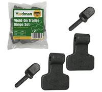 YARDMAN Weld On Trailer Hinge Set - 2 Hinges and 2 Gudgeon Pins -Self Coloured Steel - Heavy Duty for Horse Box, Trailers and Gates - 100mm Long