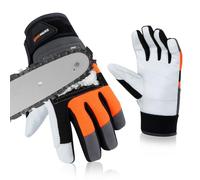 YARDMARIS Chainsaw Gloves, 12-Layers of Protection on Left Hand, ANTI-CUT Goat Leather, Chainsaw Protection on Hand Class 1 Safety Foresty Work Gloves