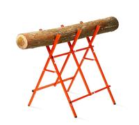 YARDMARIS Steel Log Saw Horse, Foldable & Adjustable Saw Stand (Fits 27cm Logs), Work Horse with Serrated Teeth Non-Slip V-Grooves - Easy Assembly