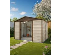 Yardmaster 9.4 X 7.4 Ft Shiplap Metal Shed Taupe