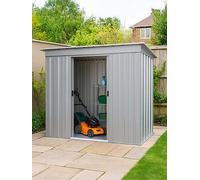 Yardmaster 6 X 4 Ft Double Door Metal Pent Roof Shed With Floor Frame Ilver