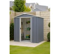 Yardmaster 6Ft X 7Ft Castleton Apex Roof Metal Shed With Floor Frame One Colour