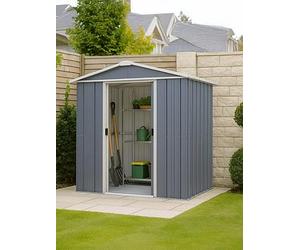 Yardmaster 6Ft X 7Ft Castleton Apex Roof Metal Shed With Floor Frame One Colour
