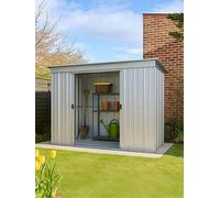 Yardmaster 8 X 4 Ft Double Door Metal Pent Roof Shed With Floor Frame Ilver