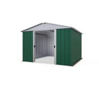 YardMaster Metal Green Apex Garden Shed - 10 x 10ft