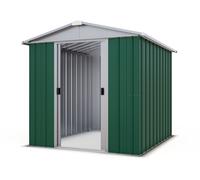 YardMaster Metal Green Apex Garden Shed - 6 x 6ft