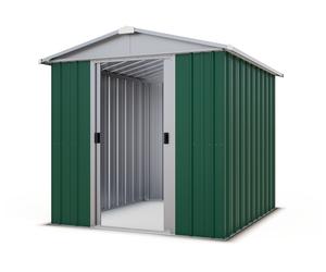 YardMaster Metal Green Apex Garden Shed - 6 x 6ft